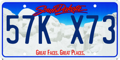 SD license plate 57KX73