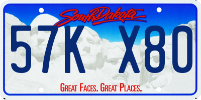 SD license plate 57KX80