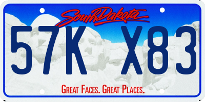 SD license plate 57KX83