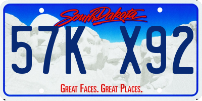 SD license plate 57KX92