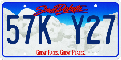SD license plate 57KY27