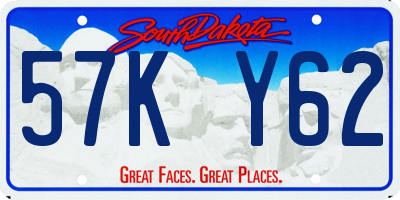 SD license plate 57KY62