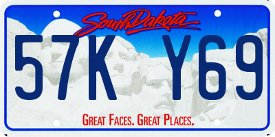 SD license plate 57KY69