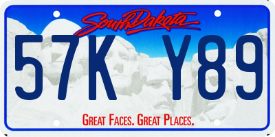 SD license plate 57KY89