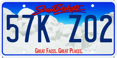 SD license plate 57KZ02