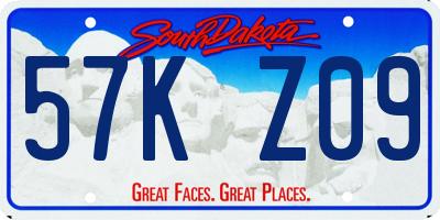 SD license plate 57KZ09