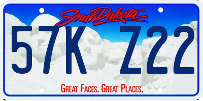 SD license plate 57KZ22
