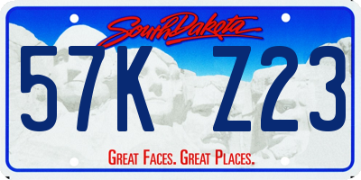 SD license plate 57KZ23