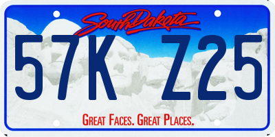 SD license plate 57KZ25
