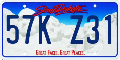 SD license plate 57KZ31