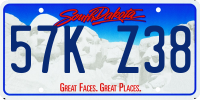 SD license plate 57KZ38