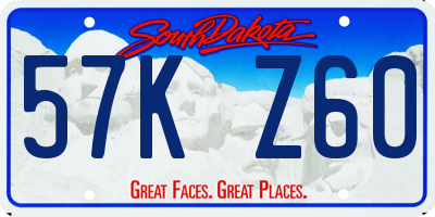 SD license plate 57KZ60