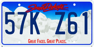 SD license plate 57KZ61
