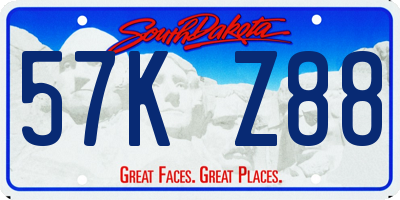 SD license plate 57KZ88