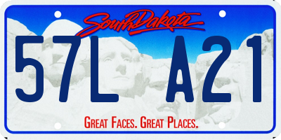 SD license plate 57LA21