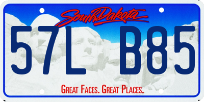 SD license plate 57LB85