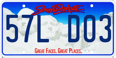 SD license plate 57LD03
