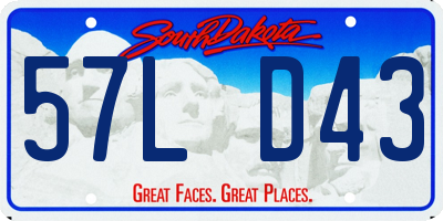 SD license plate 57LD43