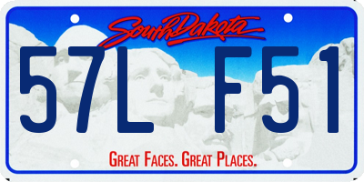 SD license plate 57LF51