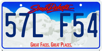 SD license plate 57LF54
