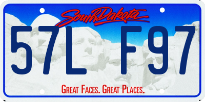 SD license plate 57LF97