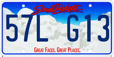 SD license plate 57LG13