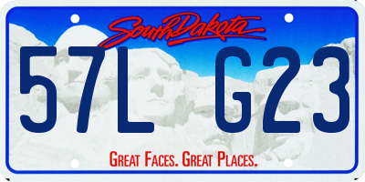 SD license plate 57LG23