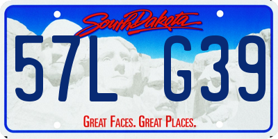 SD license plate 57LG39