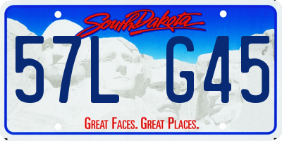 SD license plate 57LG45