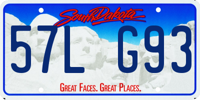 SD license plate 57LG93