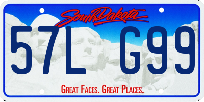 SD license plate 57LG99