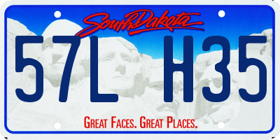 SD license plate 57LH35