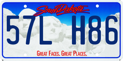 SD license plate 57LH86