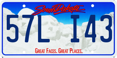 SD license plate 57LI43