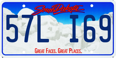 SD license plate 57LI69