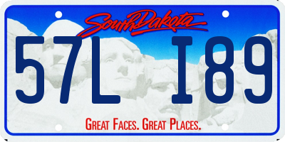 SD license plate 57LI89