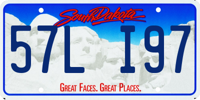 SD license plate 57LI97