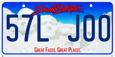 SD license plate 57LJ00