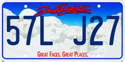 SD license plate 57LJ27