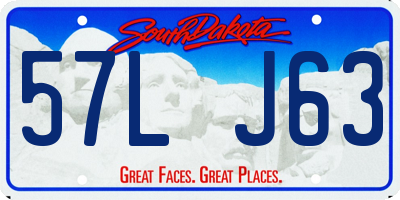 SD license plate 57LJ63