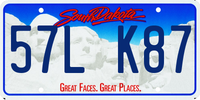 SD license plate 57LK87