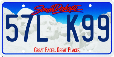 SD license plate 57LK99