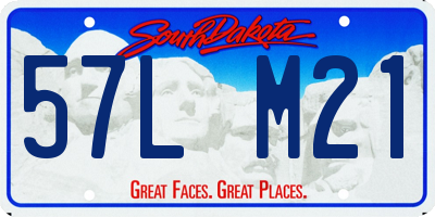 SD license plate 57LM21