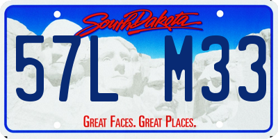 SD license plate 57LM33
