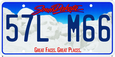 SD license plate 57LM66