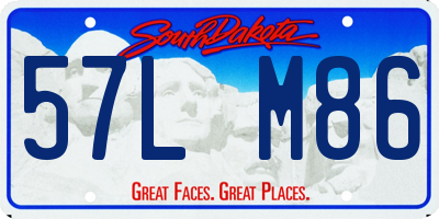 SD license plate 57LM86