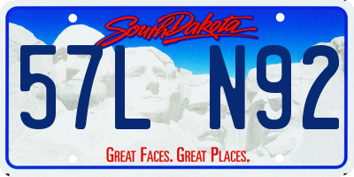 SD license plate 57LN92