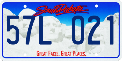 SD license plate 57LO21