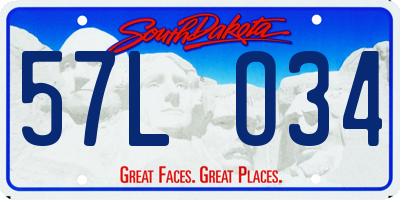 SD license plate 57LO34