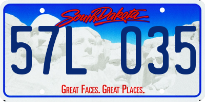 SD license plate 57LO35